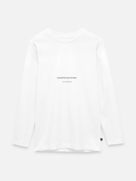 Casual Monday Sweater - Teenager Premium Bio Langarmshirt - Weiß
