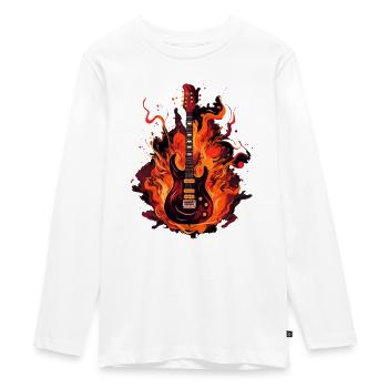 Gitarre Gitarrenspieler E-Gitarre Musik & Musiker - Teenager Premium Bio Langarmshirt - Weiß - Vorne - AI Model Kid Female (0cm)