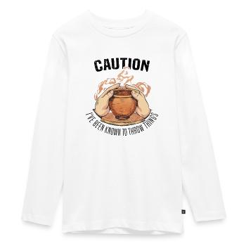 Töpfern Ton Töpferkurs Töpferei Getöpfert - Teenager Premium Bio Langarmshirt - Weiß - Vorne - AI Model Kid Female (0cm)