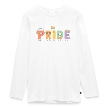 🌈 Süßes PRIDE Design – LGBTQ+ Shirt mit Liebe & F - Teenager Premium Bio Langarmshirt - Weiß - Vorne - AI Model Kid Female (0cm)