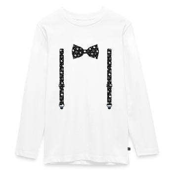 Funny Spiders Bow Tie with Suspenders Perfect - Teenager Premium Organic Long Sleeve Shirt - white - Front - AI Model Kid Female (0cm)