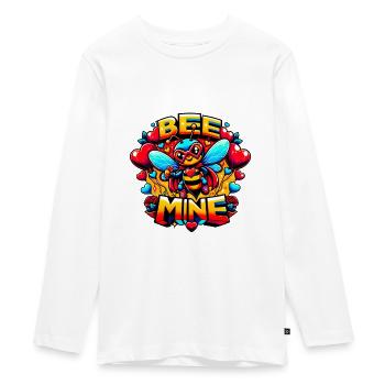 Bee Mine: Whimsical Bee Superhero Playful - Teenager Premium Organic Long Sleeve Shirt - white - Front - AI Model Kid Female (0cm)
