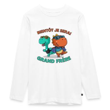 Bientôt je serai grand frère - T-shirt manches longues Premium Ado - blanc - Devant - AI Model Kid Female (0cm)
