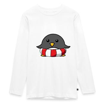 Cadeau de sauveteur sauveteur pingouin - T-shirt manches longues Premium Ado - blanc - Devant - AI Model Kid Female (0cm)