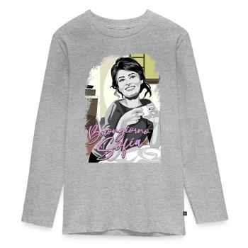 Buongiorno Sofia - Teenager Premium Bio Langarmshirt - Grau meliert - Vorne