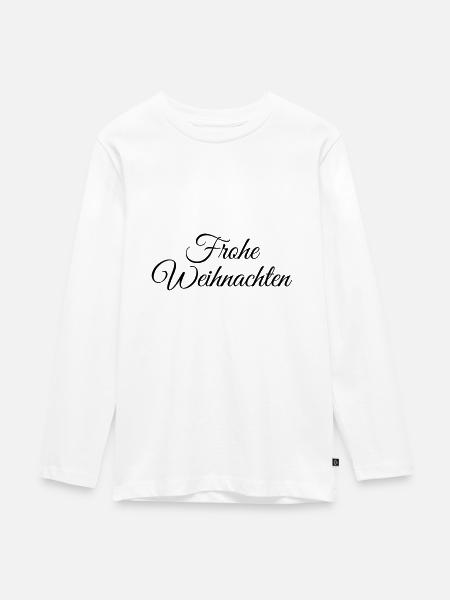 Frohe Weihnachten Kalligraphie - Teenager Premium Bio Langarmshirt - Weiß