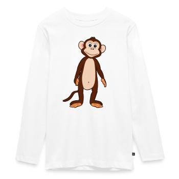 Affe - Teenager Premium Bio Langarmshirt - Weiß - Vorne - AI Model Kid Female (0cm)
