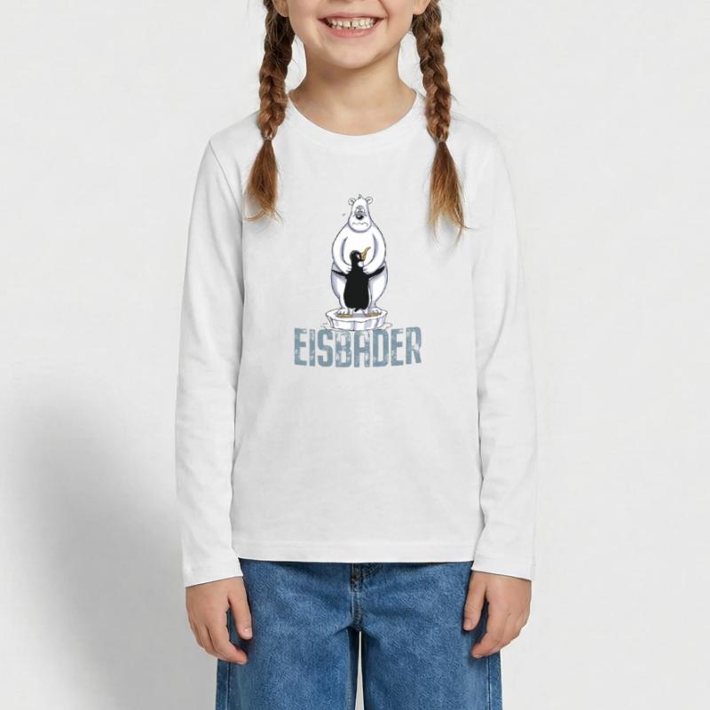 Eisbader Eisbär Pinguin Eisbaden Sauna Spa Eis Teenager Premium Bio Langarmshirt