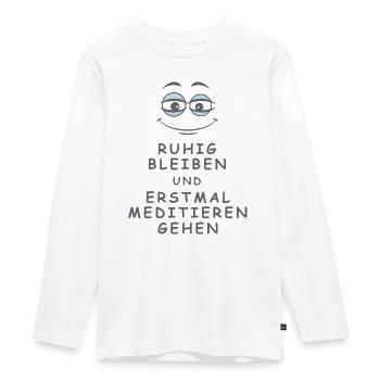 Meditieren gehen - Teenager Premium Bio Langarmshirt - Weiß - Vorne - AI Model Kid Female (0cm)