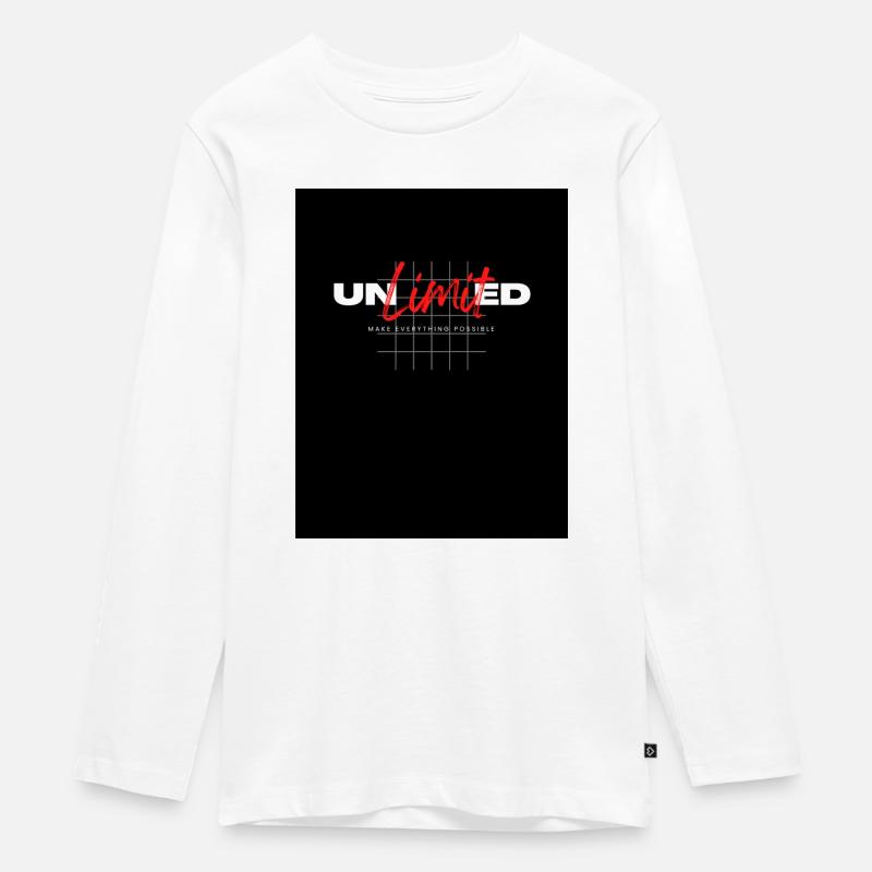 Lettrage illimité, moderne - T-shirt manches longues Premium Ado - blanc