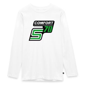 S70 Comfort Logo - Teenager Premium Organic Long Sleeve Shirt - white - Front - AI Model Kid Female (0cm)