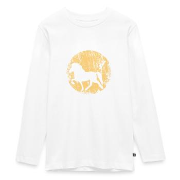 Icelandic Horse: Islandpferd Pferd Pony Merch - Teenager Premium Bio Langarmshirt - Weiß - Vorne - AI Model Kid Female (0cm)