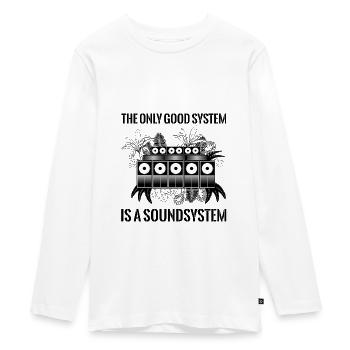 Sound system - Teenager Premium Organic Long Sleeve Shirt - white - Front - AI Model Kid Female (0cm)