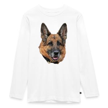 Schäferhund - Teenager Premium Bio Langarmshirt - Weiß - Vorne - AI Model Kid Female (0cm)