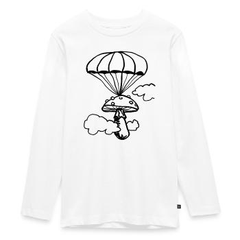 Floating fungus - Teenager Premium Organic Long Sleeve Shirt - white - Front - AI Model Kid Female (0cm)
