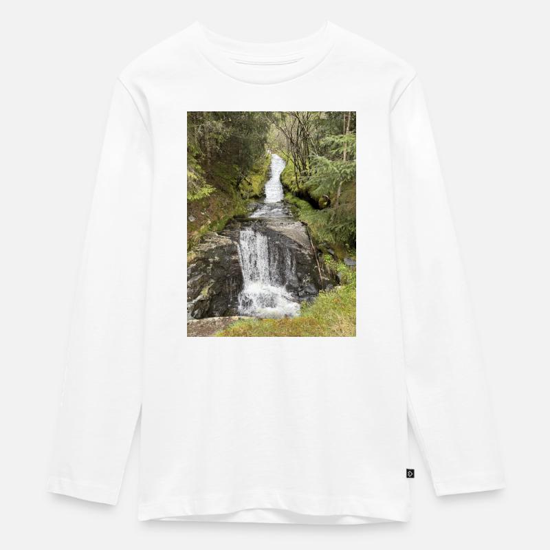Conception de cascade de parc naturel - T-shirt manches longues Premium Ado - blanc