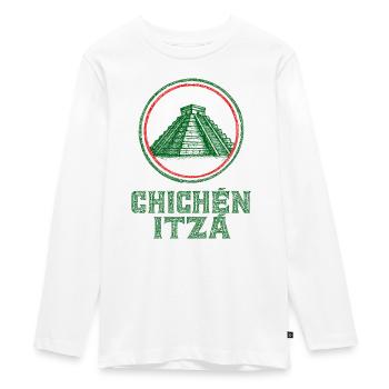 Drapeau du temple de Chichen Itza Mexique - T-shirt manches longues Premium Ado - blanc - Devant - AI Model Kid Female (0cm)