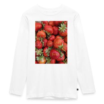 Erdbeeren - Teenager Premium Bio Langarmshirt - Weiß - Vorne - AI Model Kid Female (0cm)