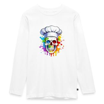 Skull avec Toque - T-shirt manches longues Premium Ado - blanc - Devant - AI Model Kid Female (0cm)