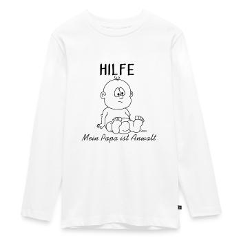 Help Baby Lawyer - Teenager Premium Organic Long Sleeve Shirt - white - Front - AI Model Kid Female (0cm)
