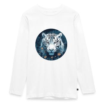 Tiger - Teenager Premium Bio Langarmshirt - Weiß - Vorne - AI Model Kid Female (0cm)