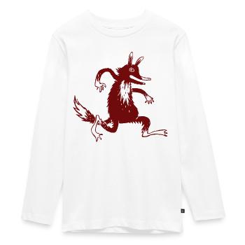 Red fox - Teenager Premium Organic Long Sleeve Shirt - white - Front - AI Model Kid Female (0cm)