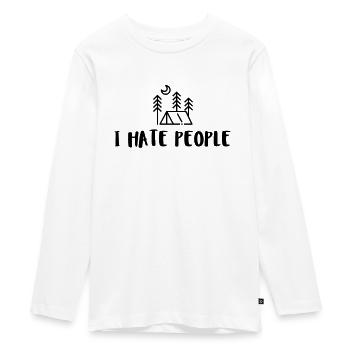 I Hate People - T-shirt manches longues Premium Ado - blanc - Devant - AI Model Kid Female (0cm)