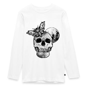 Skull Skull Skull Skirt Gothic - Teenager Premium Organic Long Sleeve Shirt - white - Front - AI Model Kid Female (0cm)