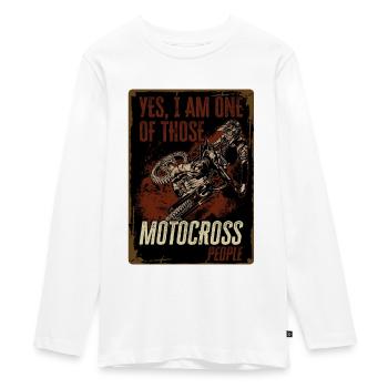 Cross moteur - T-shirt manches longues Premium Ado - blanc - Devant - AI Model Kid Female (0cm)