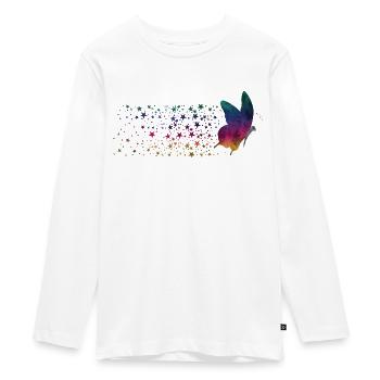 Butterfly - Rainbow Stardust - Teenager Premium Organic Long Sleeve Shirt - white - Front - AI Model Kid Female (0cm)