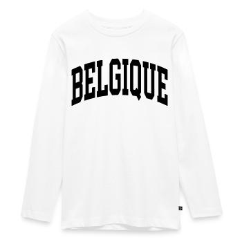 Belgique - T-shirt manches longues Premium Ado - blanc - Devant - AI Model Kid Female (0cm)