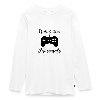 I can not console - Teenager Premium Organic Long Sleeve Shirt - white - Front - AI Model Kid Female (0cm)