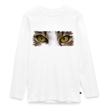 Yeux de chat - T-shirt manches longues Premium Ado - blanc - Devant - AI Model Kid Female (0cm)