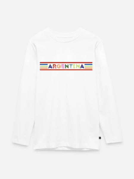 Argentinien - Teenager Premium Bio Langarmshirt - Weiß