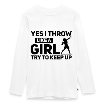 Lancer du poids - T-shirt manches longues Premium Ado - blanc - Devant - AI Model Kid Female (0cm)