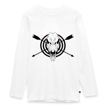 Bogenschießen Bogenschütze Motiv Shirt Bogen - Teenager Premium Bio Langarmshirt - Weiß - Vorne - AI Model Kid Female (0cm)