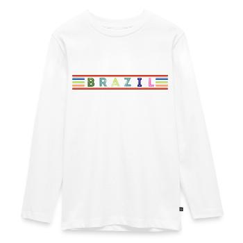 Brazil - T-shirt manches longues Premium Ado - blanc - Devant - AI Model Kid Female (0cm)