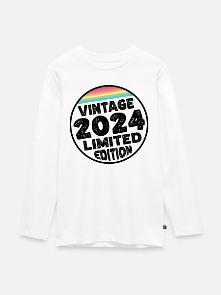 Vintage 2024 Babies Baby Shower Kids Shower - Teenager Premium Organic Long Sleeve Shirt - white
