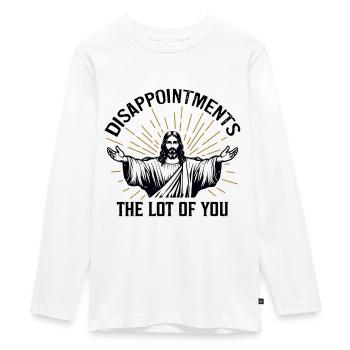 Enttäuschungen Die Menge von euch - Teenager Premium Bio Langarmshirt - Weiß - Vorne - AI Model Kid Female (0cm)