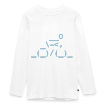 Cyclists - Ascii Art - Teenager Premium Organic Long Sleeve Shirt - white - Front - AI Model Kid Female (0cm)