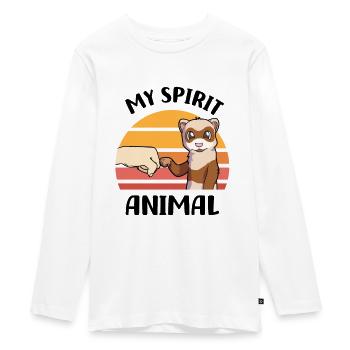 Ferret holder | Ferret Lovers - Teenager Premium Organic Long Sleeve Shirt - white - Front - AI Model Kid Female (0cm)