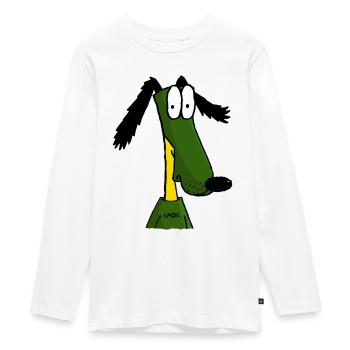 Der lustigste Cartoon-Hund aller Zeiten - Teenager Premium Bio Langarmshirt - Weiß - Vorne - AI Model Kid Female (0cm)