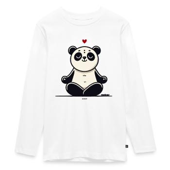 Zen Yoga Panda of Love - Teenager Premium Organic Long Sleeve Shirt - white - Front - AI Model Kid Female (0cm)