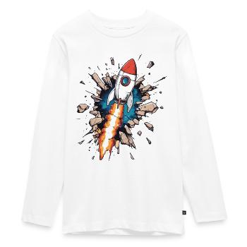 Une roquette traverse le mur - T-shirt manches longues Premium Ado - blanc - Devant - AI Model Kid Female (0cm)