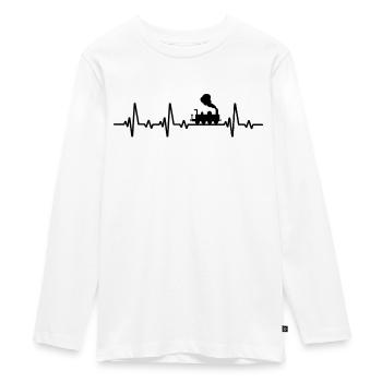 modelleisenbahn herzschlag eisenbahn lokomotive - Teenager Premium Bio Langarmshirt - Weiß - Vorne - AI Model Kid Female (0cm)