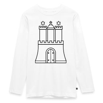 Armoiries de Hambourg : Ligue hanséatique, Tradition et Porte - T-shirt manches longues Premium Ado - blanc - Devant - AI Model Kid Female (0cm)