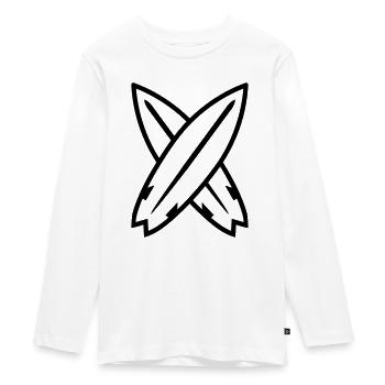 Surfboards - Teenager Premium Organic Long Sleeve Shirt - white - Front - AI Model Kid Female (0cm)