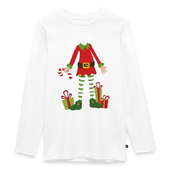 Elf - Weihnachten - Kind Kostüm Xmas Advent Lustig - Teenager Premium Bio Langarmshirt - Weiß - Vorne - AI Model Kid Female (0cm)