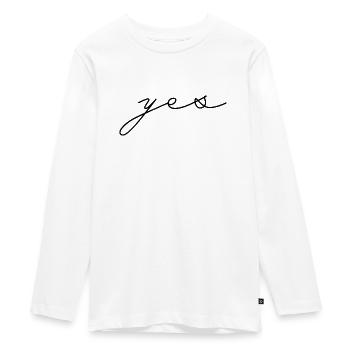 Yes - Teenager Premium Organic Long Sleeve Shirt - white - Front - AI Model Kid Female (0cm)