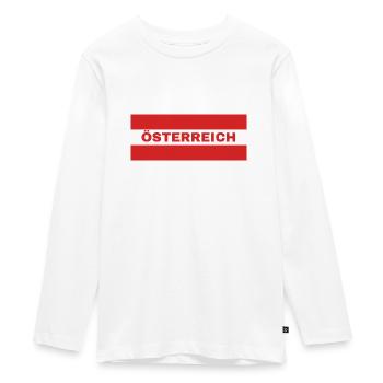 Drapeau autrichien - T-shirt manches longues Premium Ado - blanc - Devant - AI Model Kid Female (0cm)
